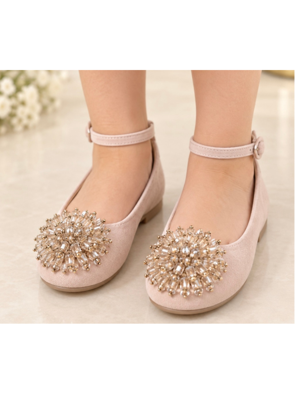 Girls Aquazzura Mini Crystal Embellished Dress Shoes, Pink, Size 12 New no Box